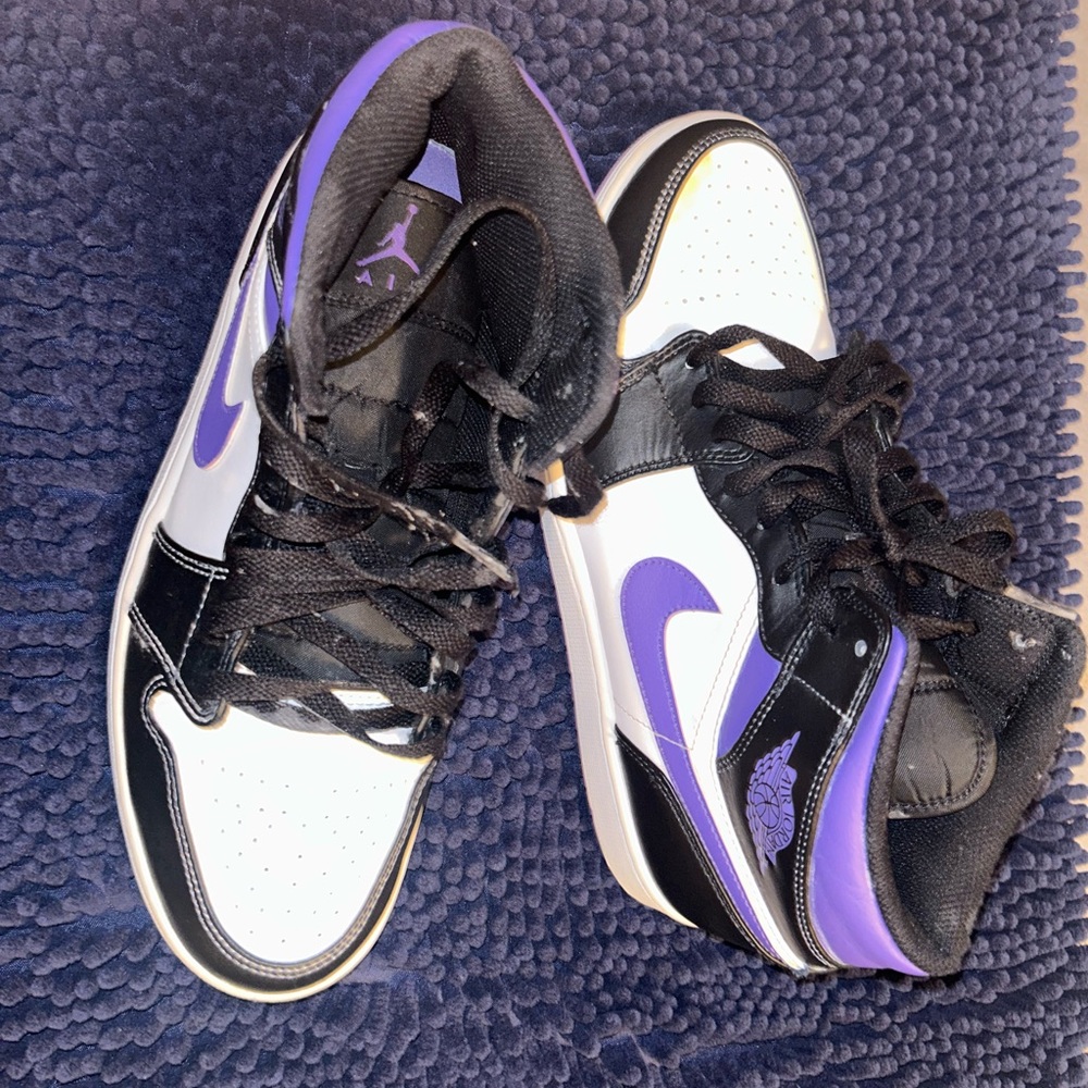 Purple Black and White Air Jordan 1s
